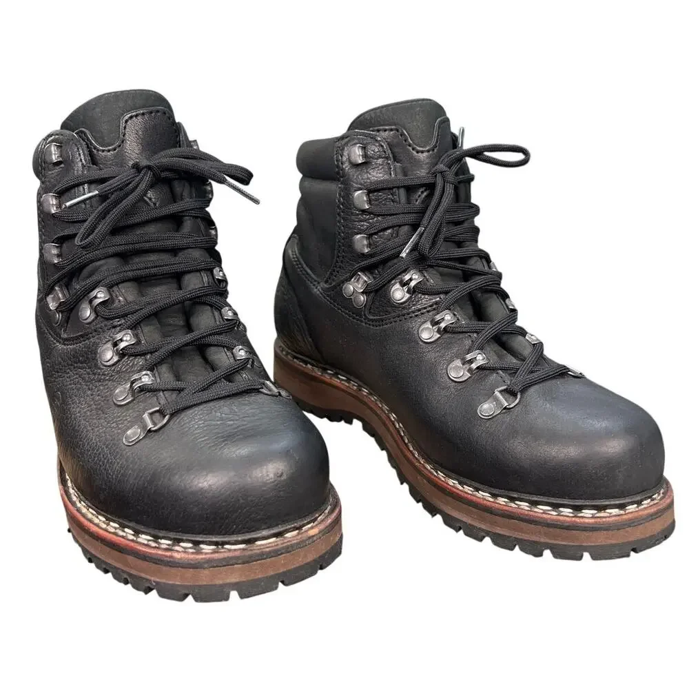 Han Wag Men’s Tashi Black Leather Hiking Trail Boot Size US 8.5